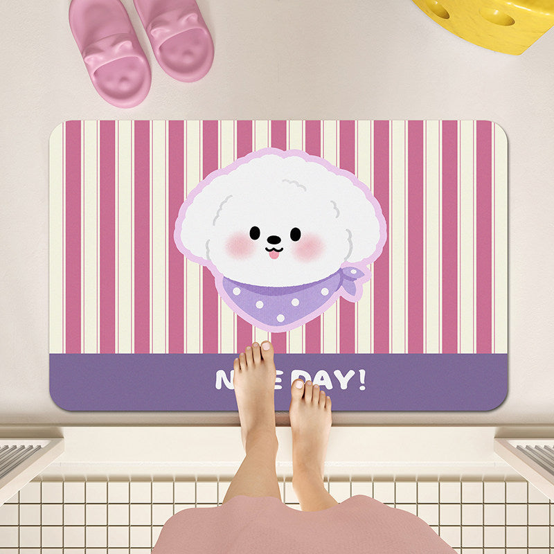 Playful Dog-Themed Bath Mat Kalsten