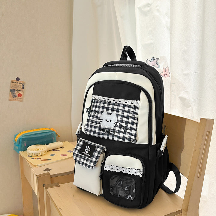 Cute Character Design Multi-Pocket School Backpack