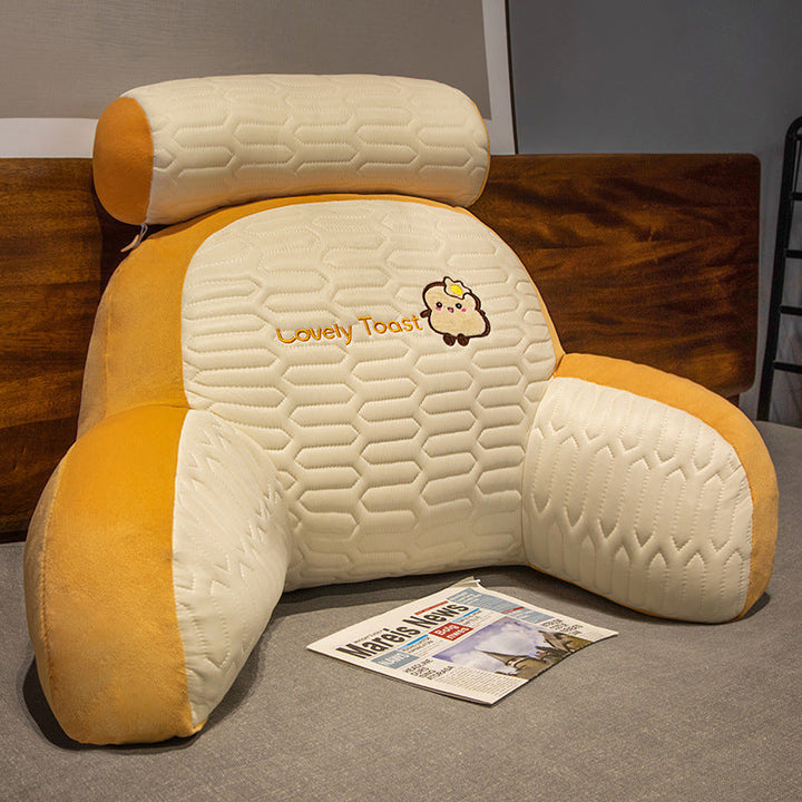 Plush back support pillow with toast design Kalsten