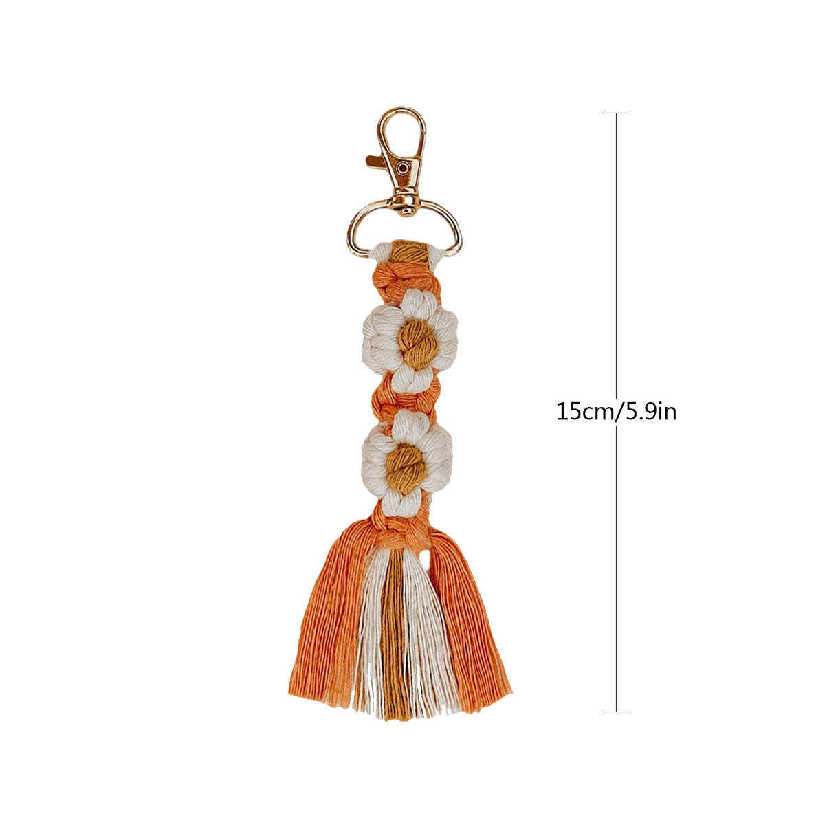 Macrame Keychain Strap with Floral Design Acalora