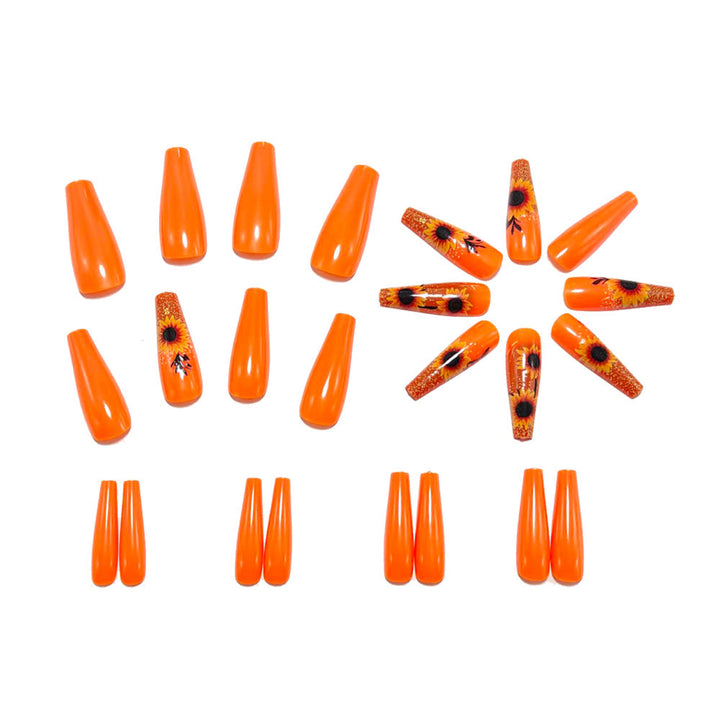 Artificial nails with Lively sunflower motif Kalsten