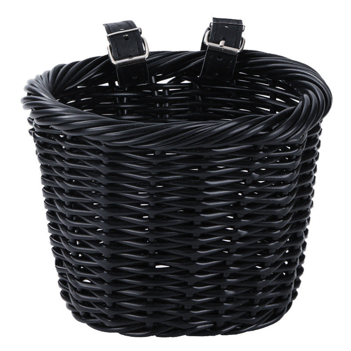 Woven Storage Basket with Adjustable Leather Straps Kalsten