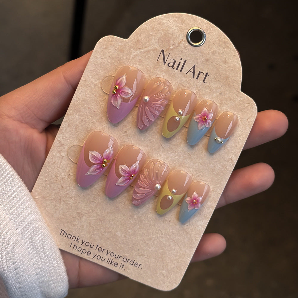 Elegant Floral-Inspired Press-On Nail Set Kalsten