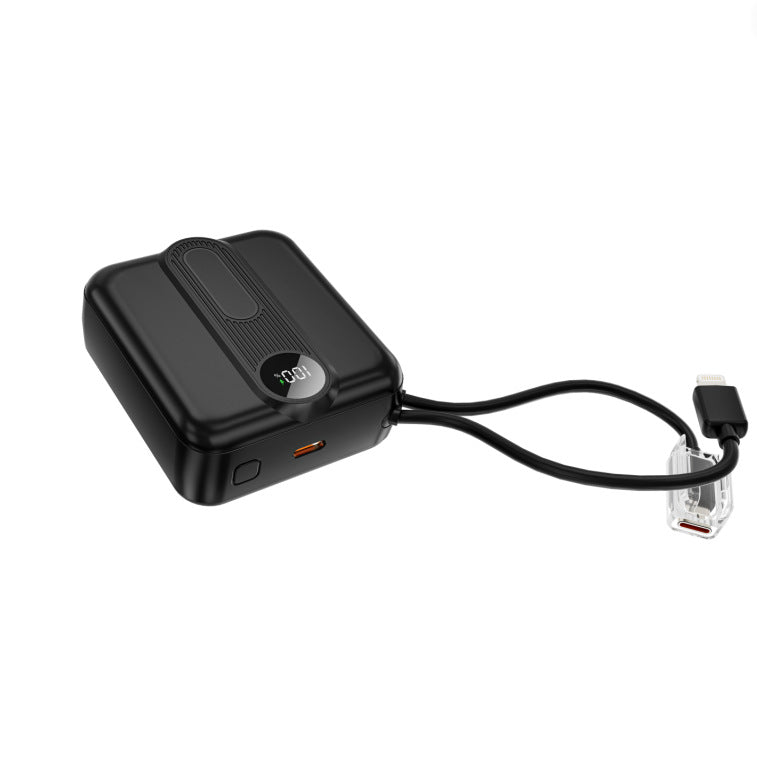 Portable power bank with integrated fast charging cables and digital charging status indicator Kalsten