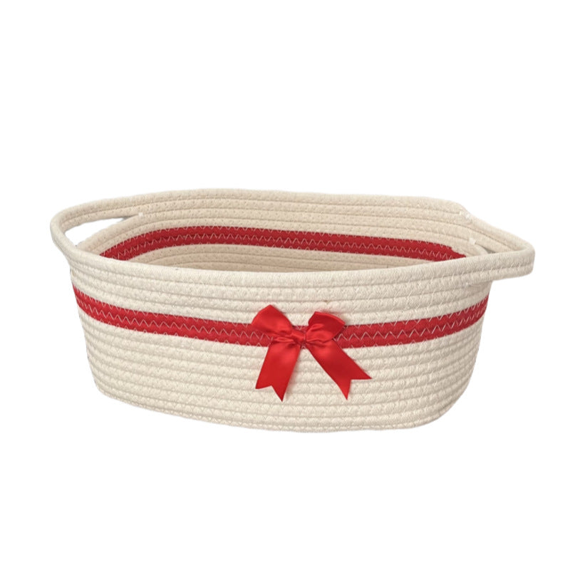 Women's decorative storage basket with bow accent Kalsten