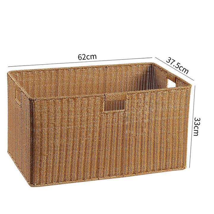Handwoven Storage Basket with Cutout Handles Kalsten