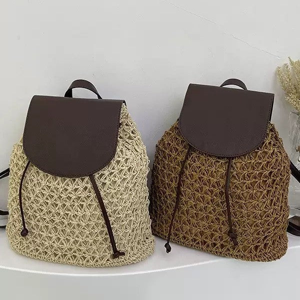 Handcrafted backpack bag with leather embellishments Kalsten