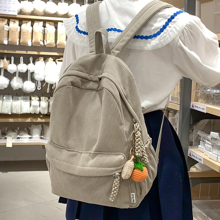 Textured Corduroy Laptop Backpack Kalsten