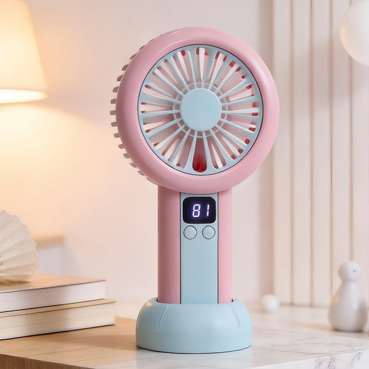 Portable handheld fan with LED display and multiple speed settings Kalsten