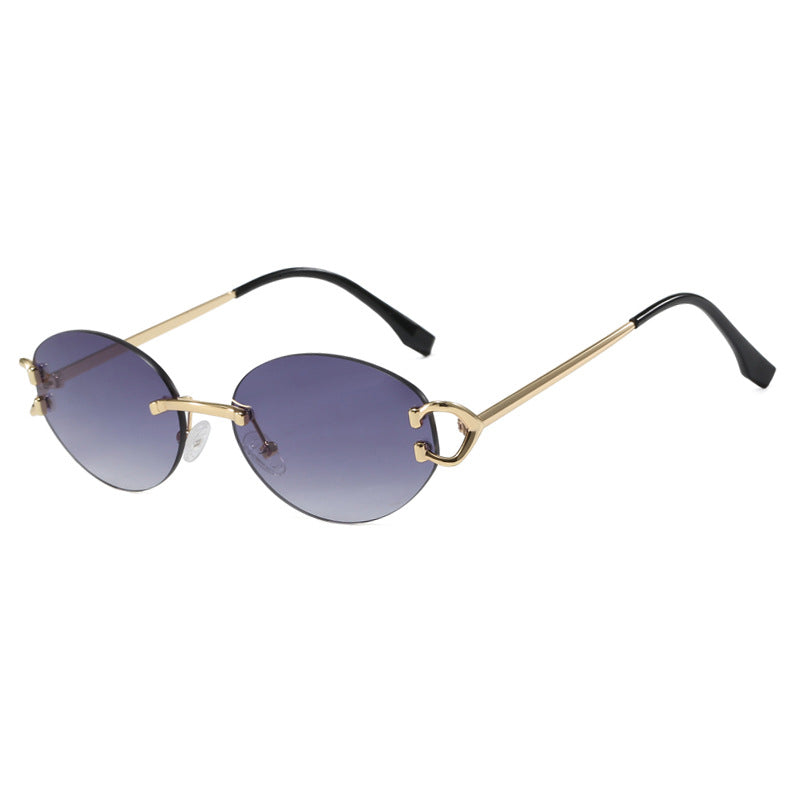 Women's elegant oval-shaped sunglasses with fashionable metal frame Kalsten