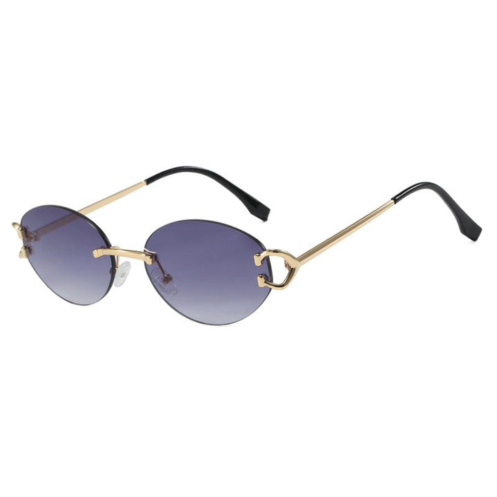 Women's elegant oval-shaped sunglasses with fashionable metal frame Kalsten