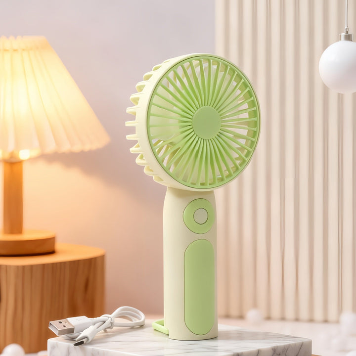 Women's Portable Hand Fan with USB Charging Function and Adjustable Tilt Kalsten