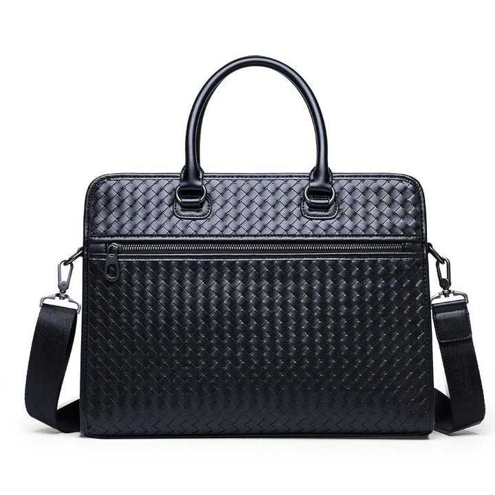 Elegant Briefcase Made of Woven Synthetic Leather Kalsten