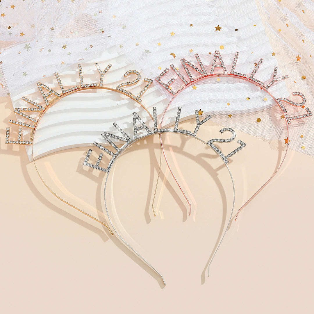 Women's Glittering Hairband with Inscription Kalsten