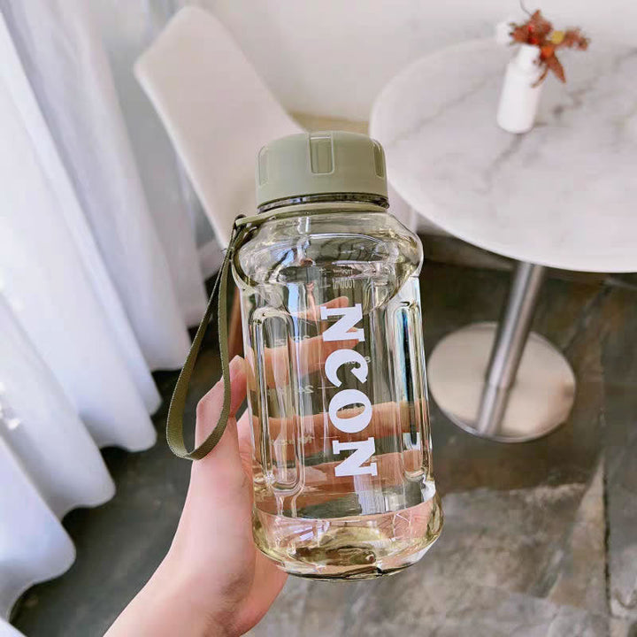 Women Transparent Drinking Bottle with Practical Carrying Handle Kalsten