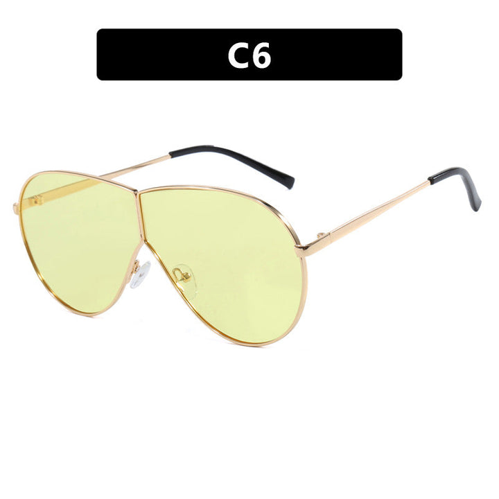 Women's pilot sunglasses with elegant golden frame and blue lenses Kalsten
