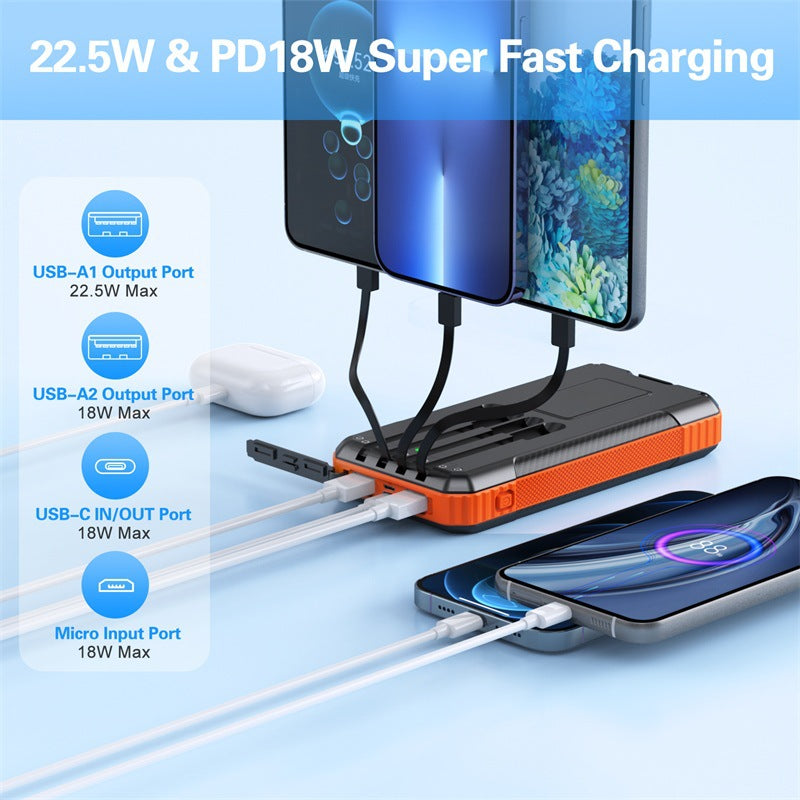 Power bank with solar charging function and integrated LED lamp Kalsten