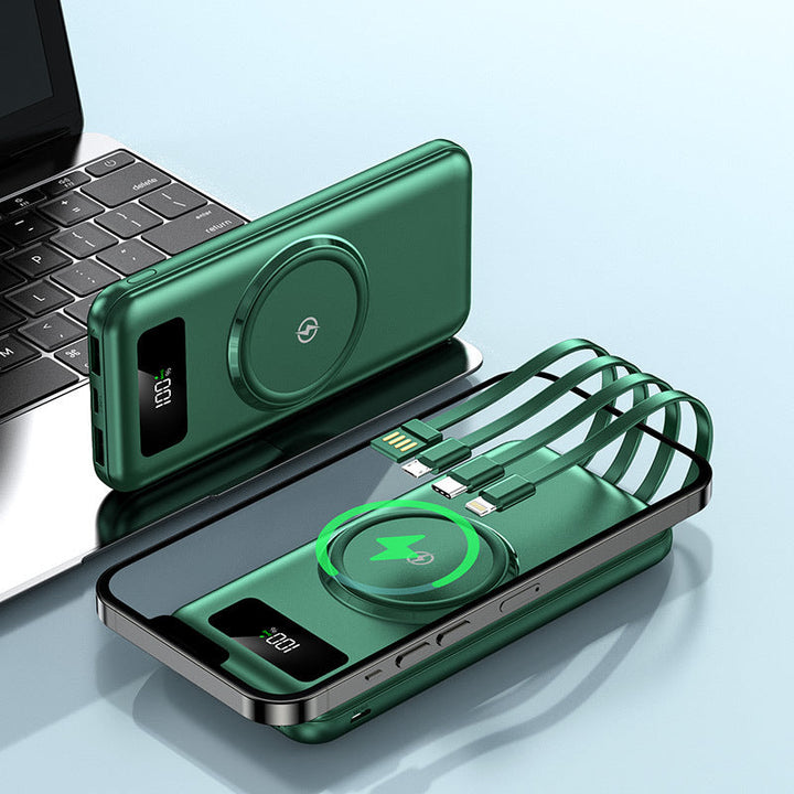 Portable power bank with integrated Qi charging function and digital display Kalsten