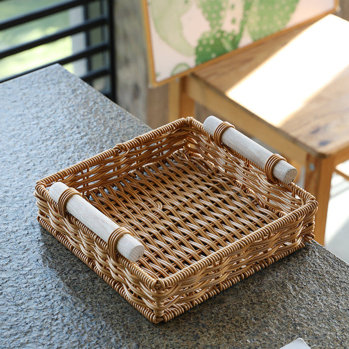 Unisex Practical Storage Basket with Wooden Handles Kalsten