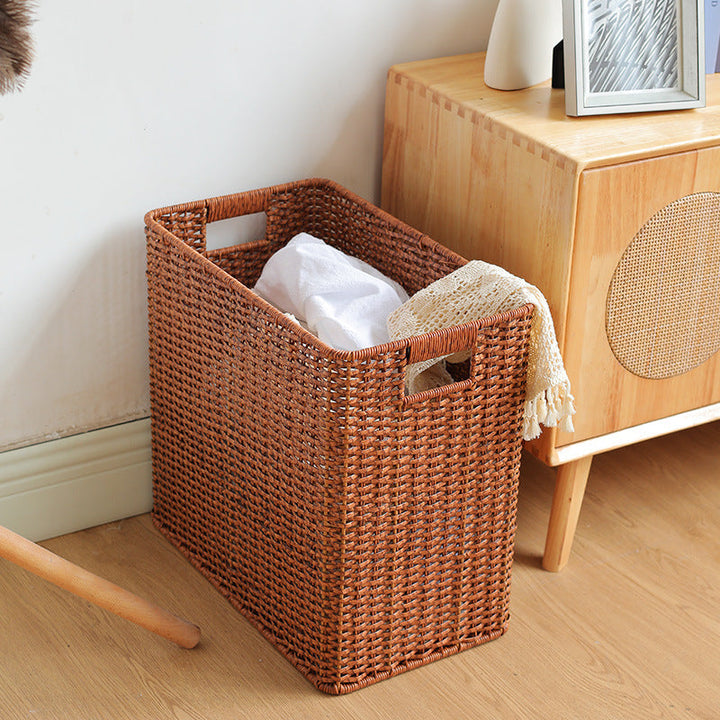 Large Woven Storage Bin with Ergonomic Cutout Handles Kalsten