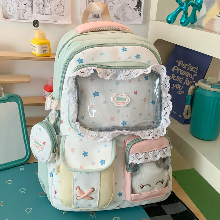 Cute Character Print School Backpack