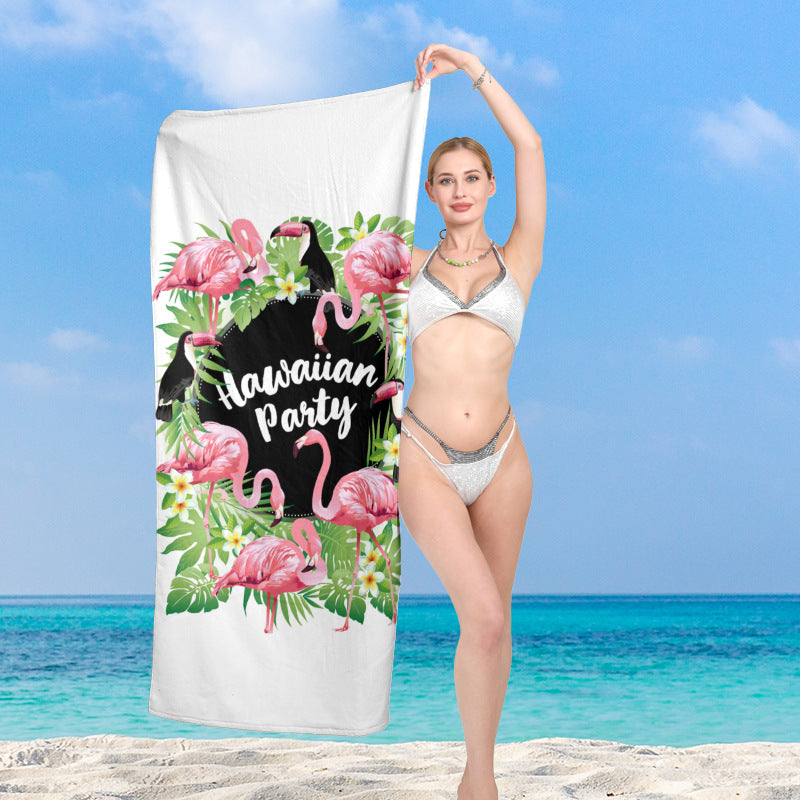 elegant and functional beach towel with tropical flamingo design Kalsten