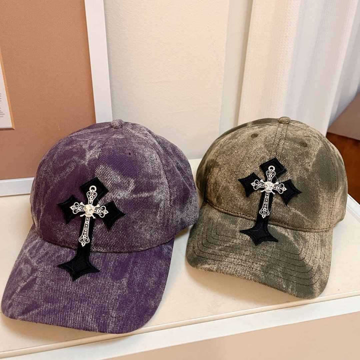 Men's Velvet Embroidered Cross Baseball Cap Kalsten