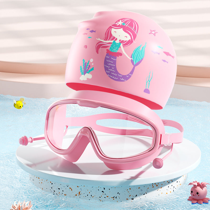 Kids Dinosaur-Themed Swim Mask and Cap Set Kalsten