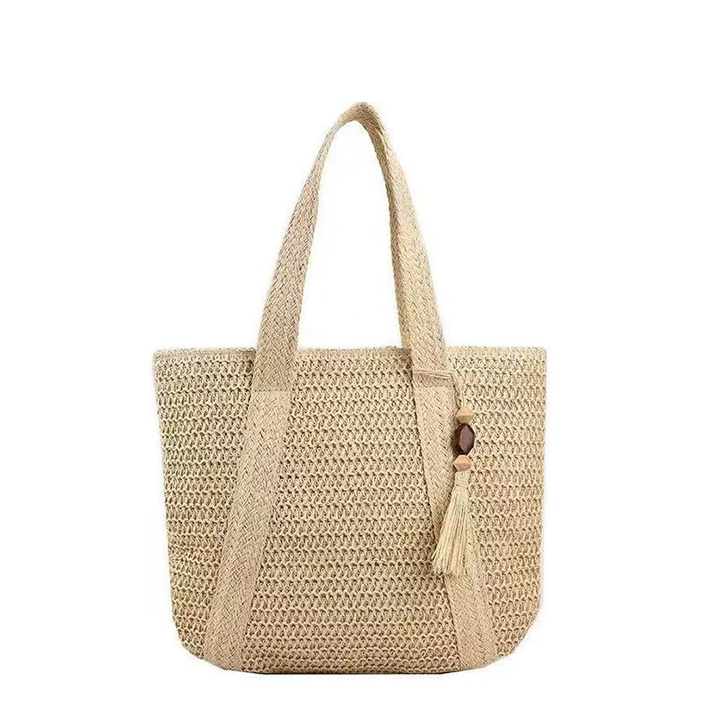 Handbag Made of Natural Weave with Decorative Tassel Detail Kalsten