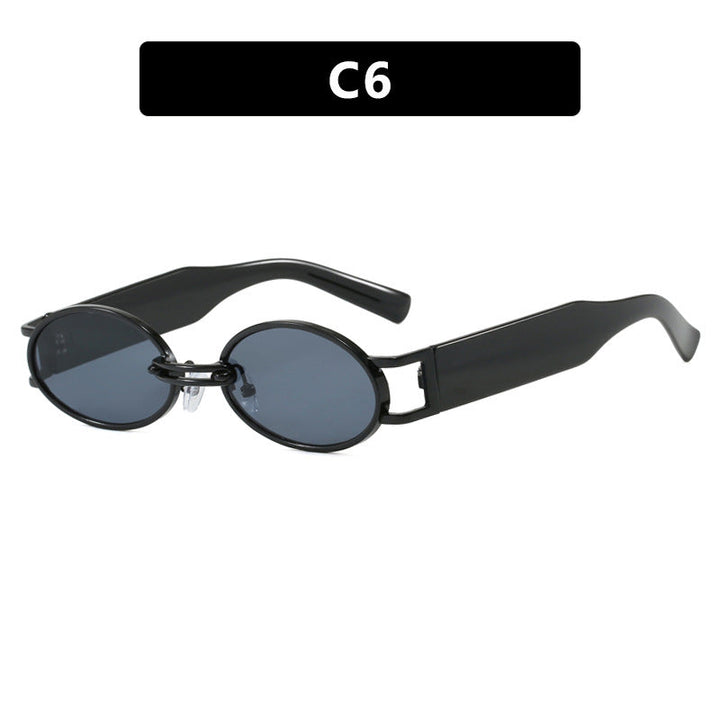 Women oval-shaped sunglasses with golden accents and stylish frame Kalsten