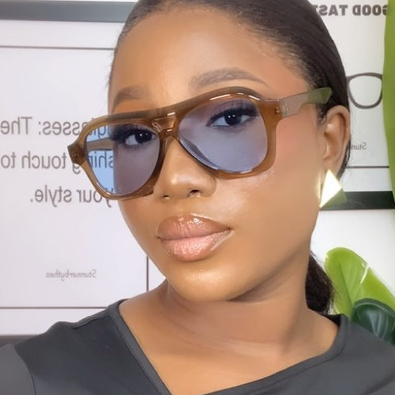 Ladies fashionable sunglasses in innovative design with wide frame Kalsten
