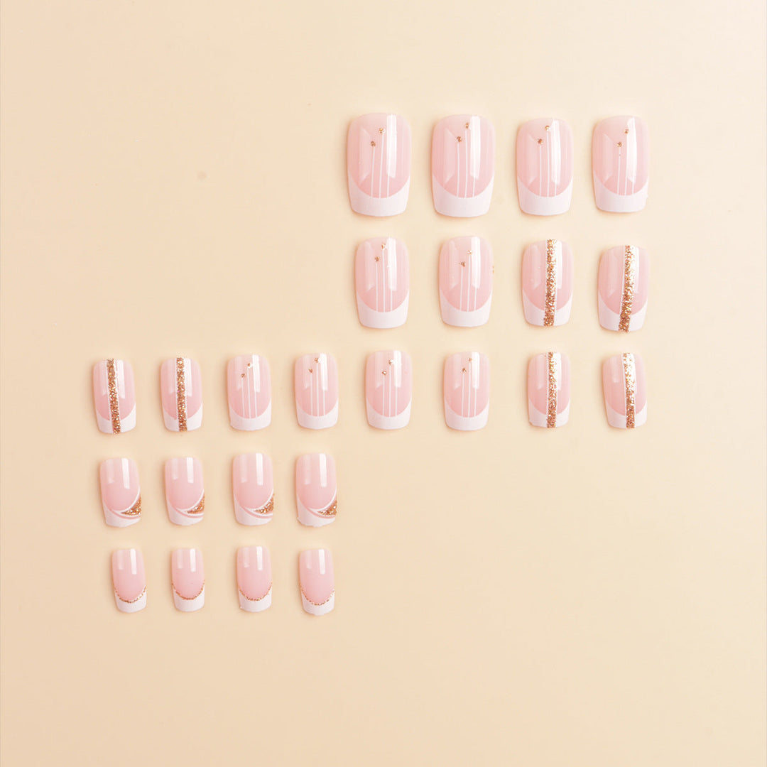 Elegant French Tip Press-On Nail Art Set Kalsten