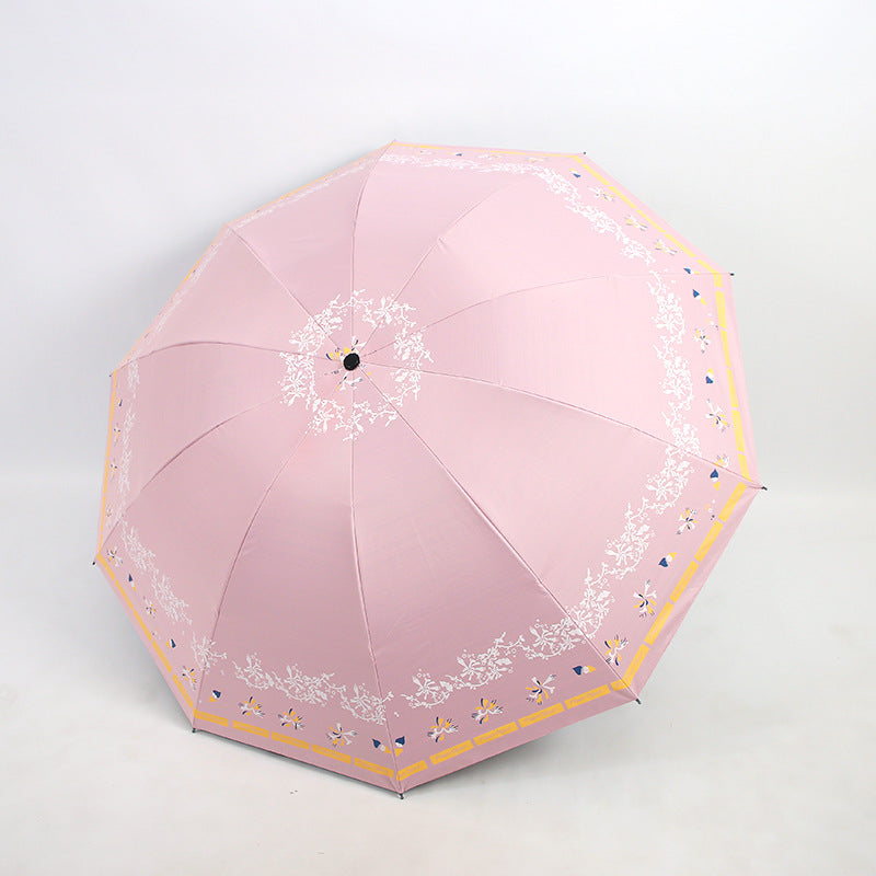 Ladies Elegant Folding Umbrella with Floral Patterns Kalsten