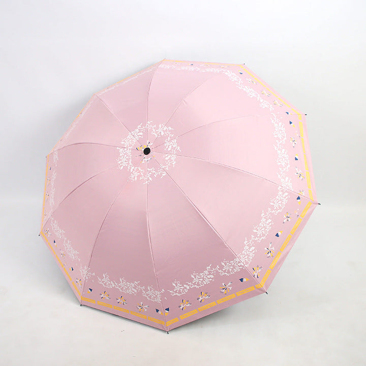 Ladies Elegant Folding Umbrella with Floral Patterns Kalsten