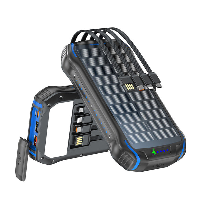 Portable solar power bank with multifunctional charging ports and robust housing Kalsten