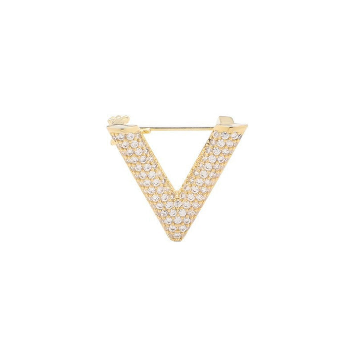 Elegant V-Shaped Brooch with Sparkling Crystals Kalsten