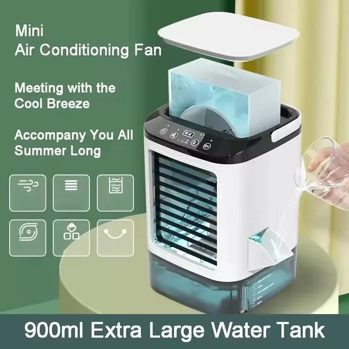 Unisex one size portable non-fogging air cooler fan with large water tank and three-speed motor Kalsten