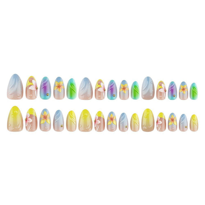 Artificial nails with floral 3D accents Kalsten