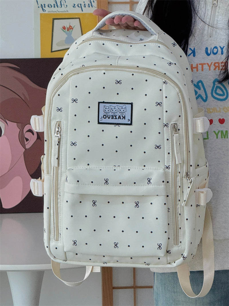 Multi-Compartment Geometric Patterned School Backpack