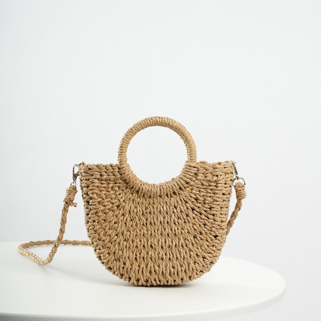 Handmade Basthandbag with Round Handles Kalsten