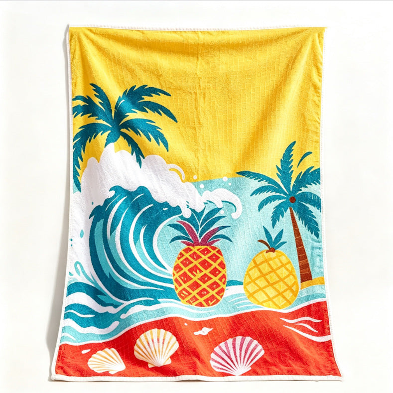 Beach blanket with tropical motif and high-quality waffle structure Kalsten