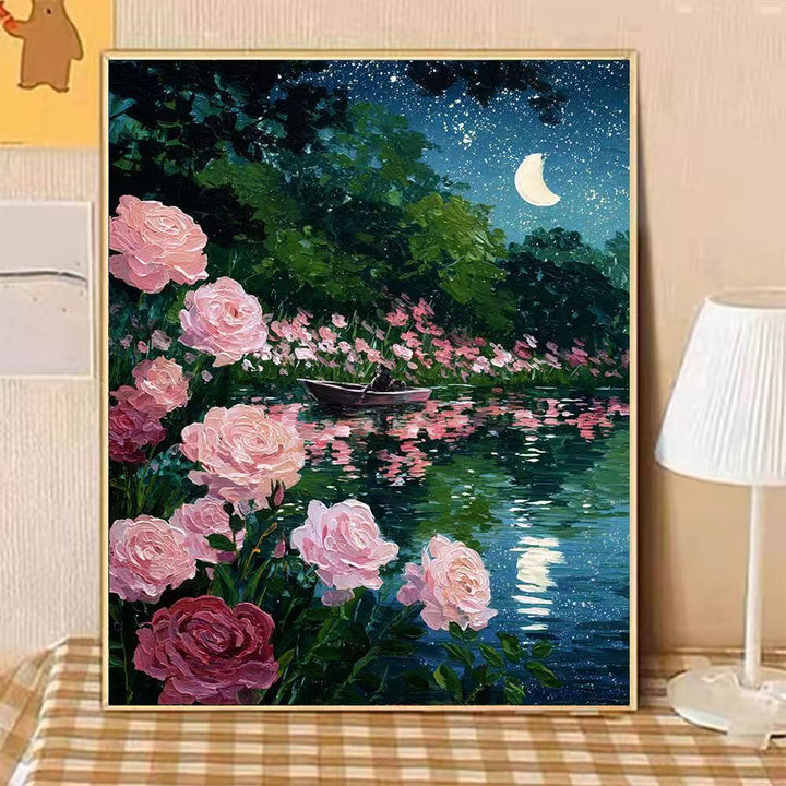 Scenic Night-time Floral Landscape Canvas Art Kalsten