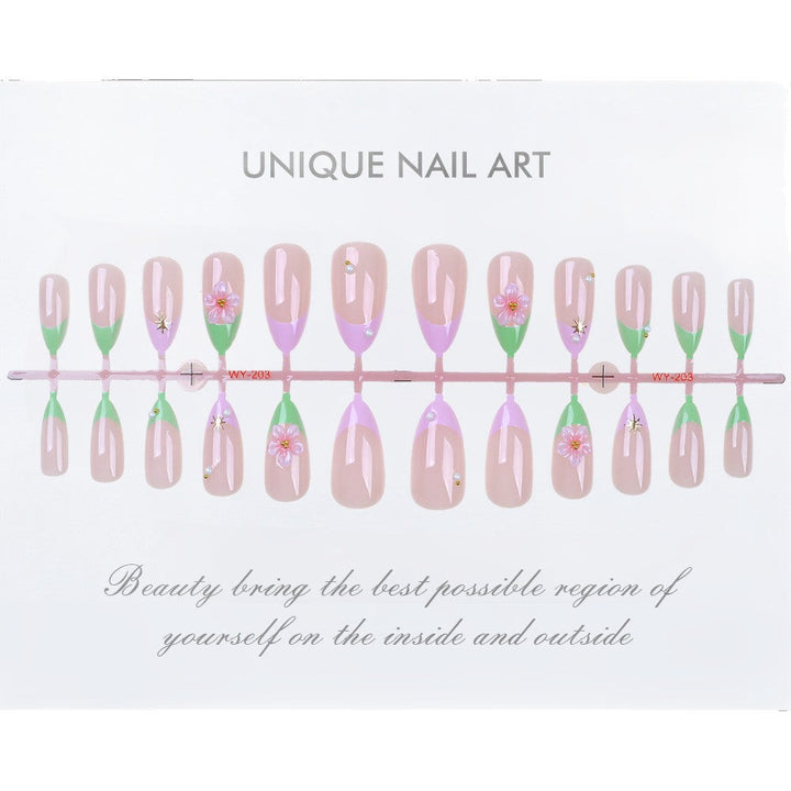 Elegant Floral Accented Press-On Nail Set Kalsten