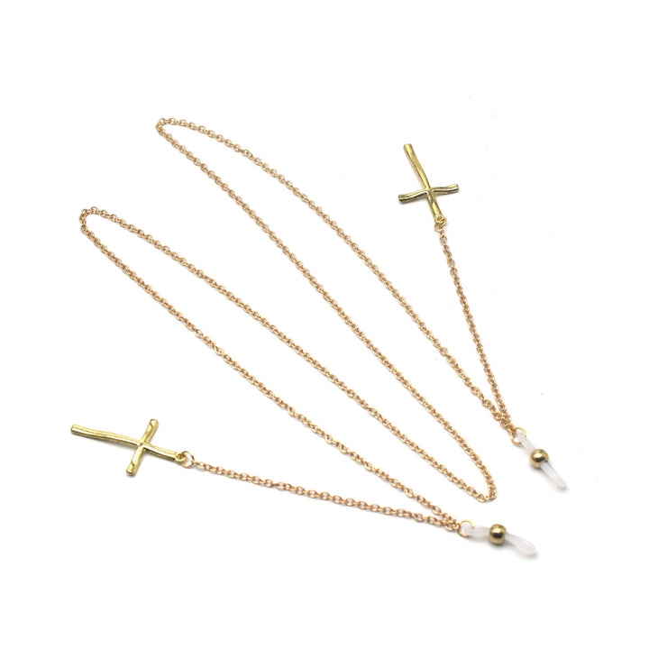 Elegant Cross-Design Chain Eyewear Holder Kalsten