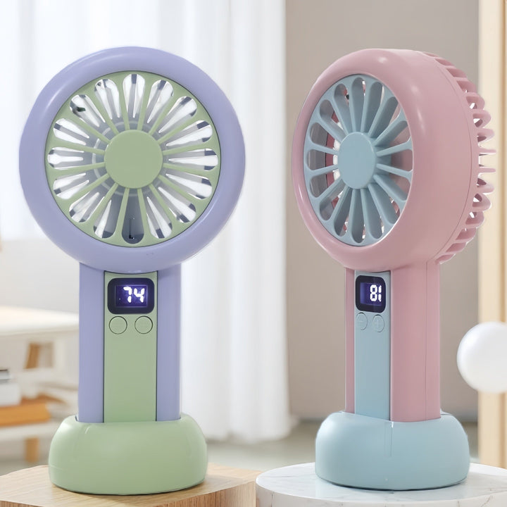 Portable handheld fan with LED display and multiple speed settings Kalsten