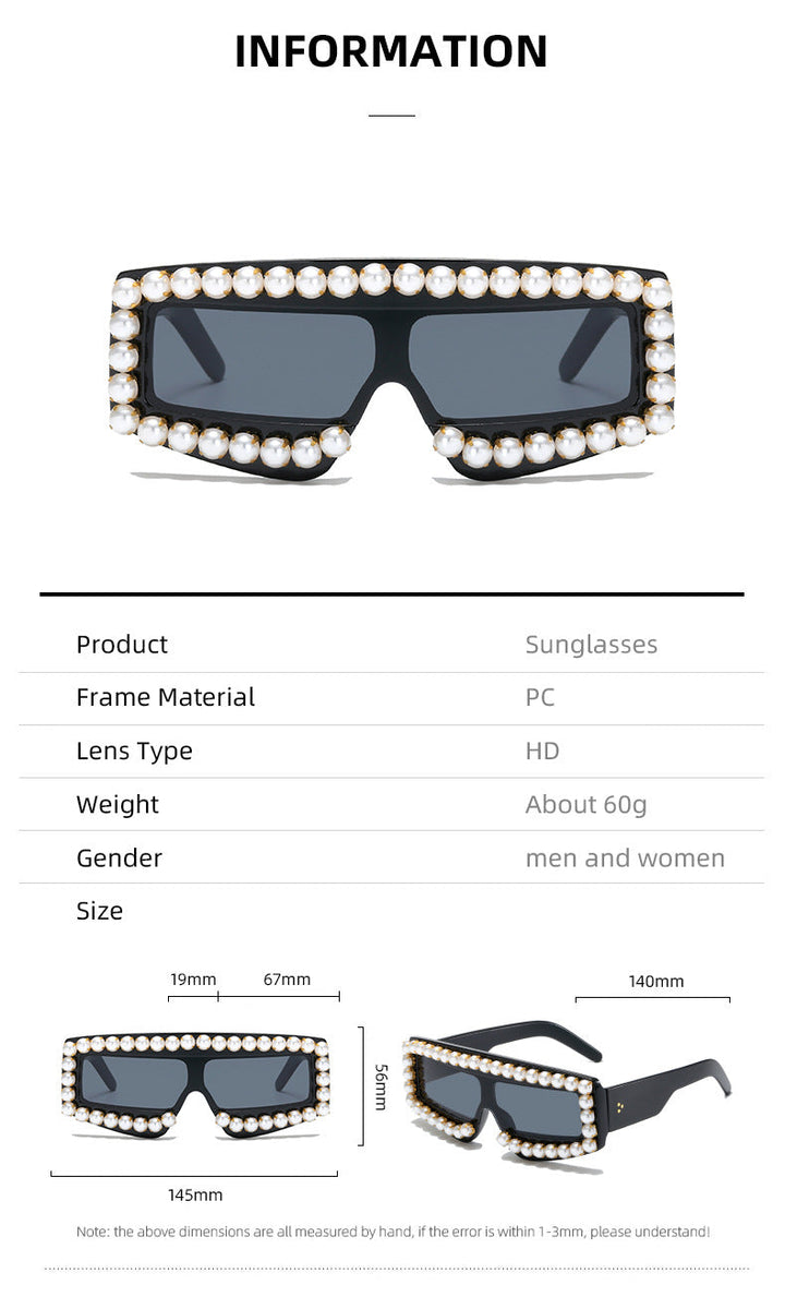 Women's fashionable sunglasses with pearl appliqués Kalsten