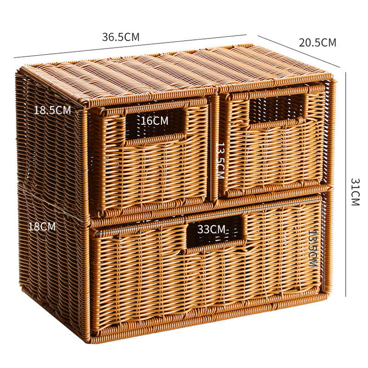 Multi-Drawer Wicker Storage Organizer Kalsten