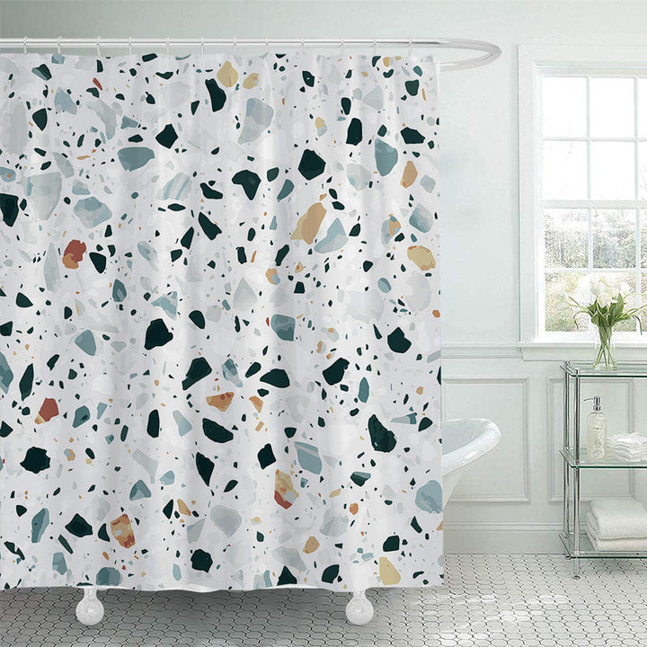 Stylish Terrazzo Print Shower Curtain Kalsten