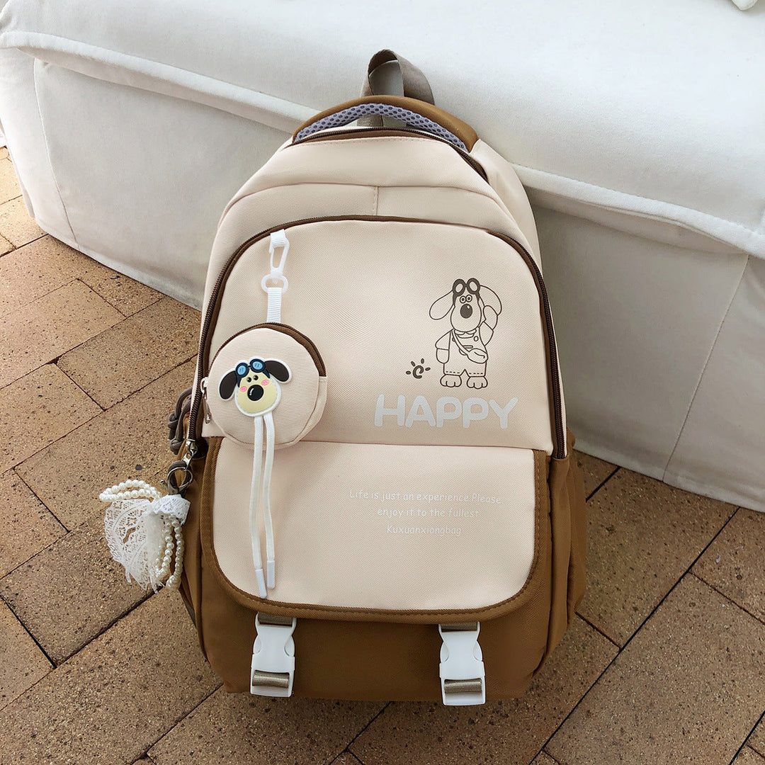 Cute Dog-Themed Casual School Backpack