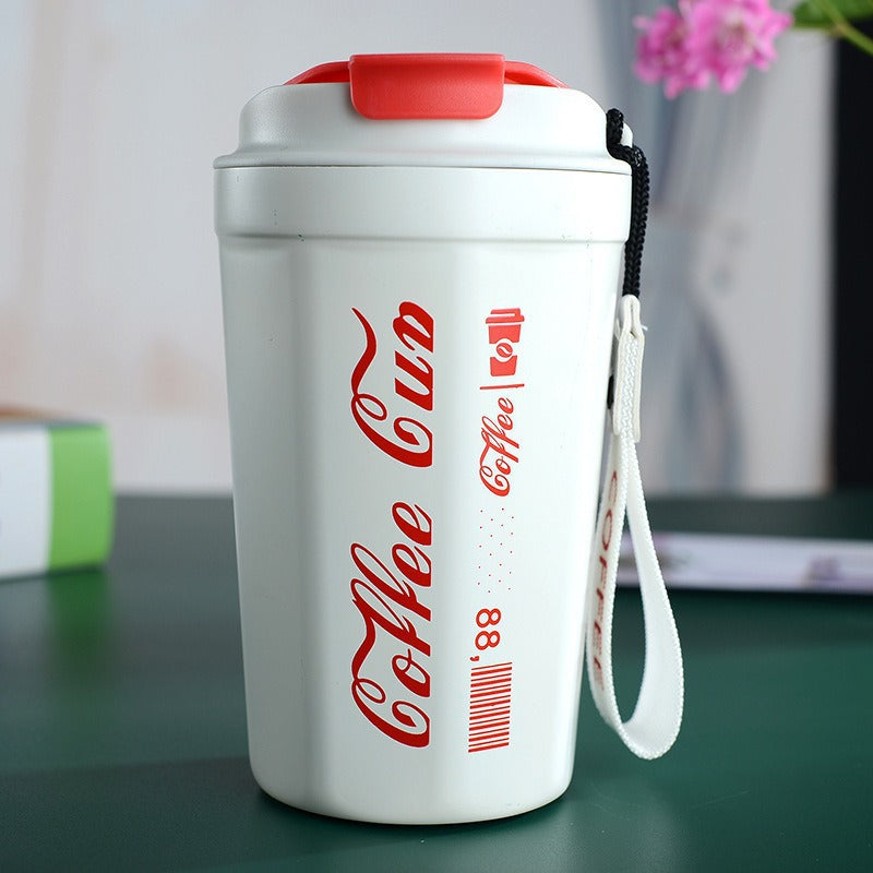 Women's insulated coffee cup with practical carrying device Kalsten